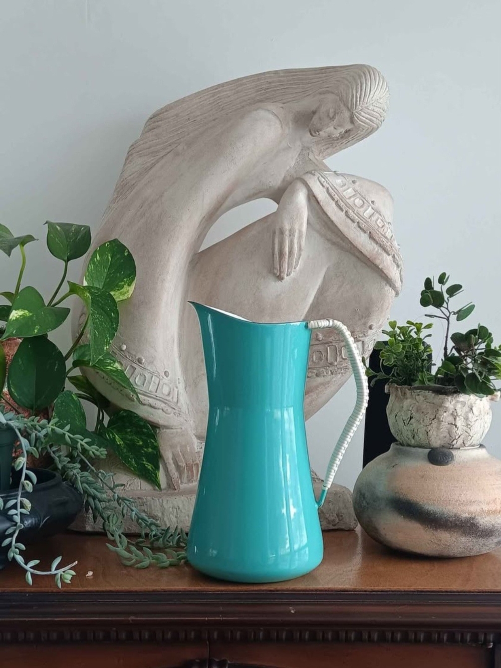 MCM Vintage Original Dansk Kobenstyle Blue Enamel Pitcher